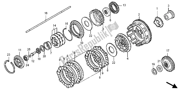 Todas as partes de Embreagem do Honda RVF 400R 1996