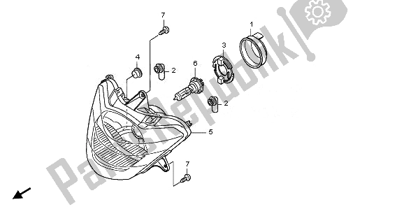 All parts for the Headlight of the Honda SH 125 2011