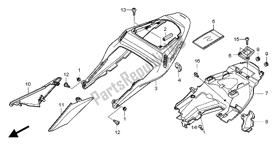 Toutes les pièces pour le Capot Arrière du Honda CBR 600 RR 2004