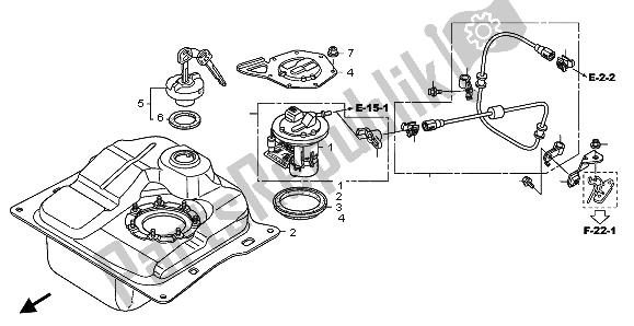 All parts for the Fuel Tank of the Honda NPS 50 2012