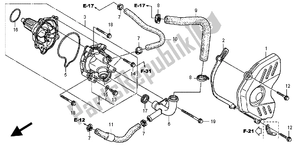 Tutte le parti per il Pompa Dell'acqua del Honda CBR 600 RA 2012