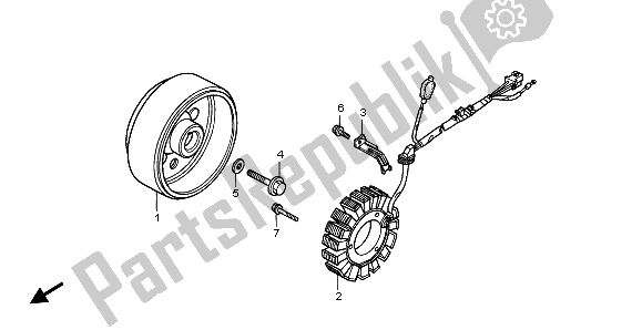All parts for the Generator of the Honda FX 650 1999
