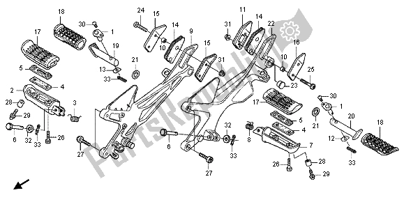 Alle onderdelen voor de Stap van de Honda CBF 1000F 2012