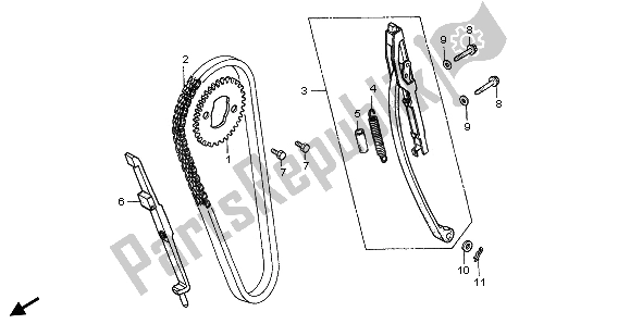 Todas as partes de Corrente De Came E Tensor do Honda CMX 250C 1996