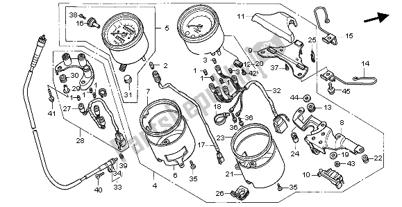 All parts for the Meter (kmh) of the Honda VF 750C 1996