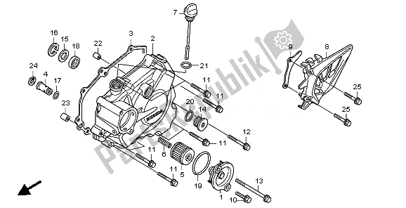 Tutte le parti per il L. Coperchio Del Carter del Honda CRF 250R 2010