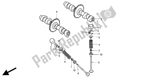 Tutte le parti per il Albero A Camme E Valvola del Honda CB 500S 2000