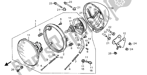 Tutte le parti per il Faro del Honda CA 125 1997