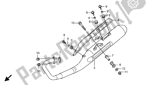 All parts for the Exhaust Muffler of the Honda CBF 125M 2009