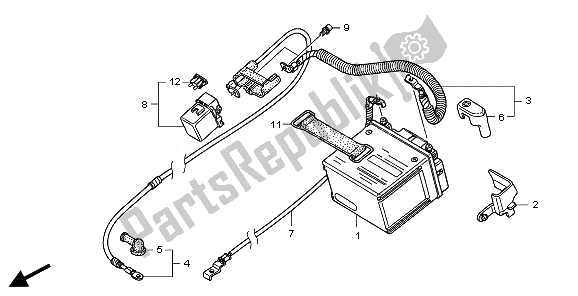 All parts for the Battery of the Honda CRF 250X 2008