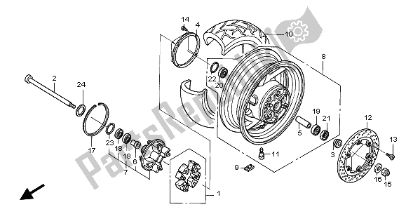 Tutte le parti per il Ruota Posteriore del Honda ST 1300A 2003