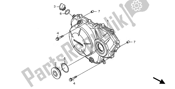 Tutte le parti per il Coperchio Carter Destro del Honda VFR 1200F 2011