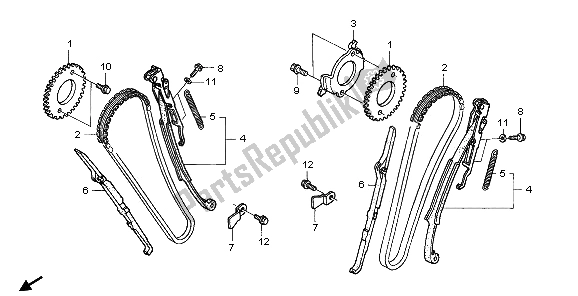 Todas las partes para Cadena De Levas Y Tensor de Honda NT 700V 2006