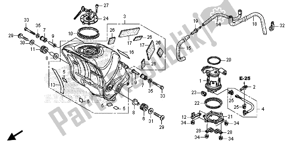 Tutte le parti per il Serbatoio Carburante E Pompa Carburante del Honda CBR 600 RA 2013