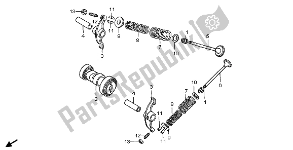 Todas las partes para árbol De Levas Y Válvula de Honda XR 70R 1998