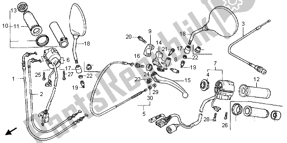 All parts for the Handle Switch of the Honda VT 750 CA 2006