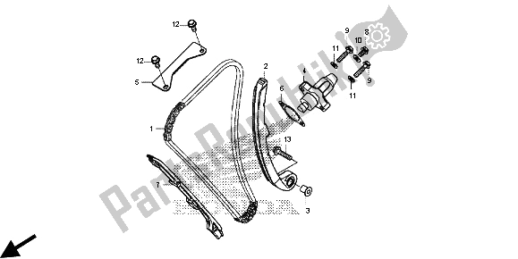 All parts for the Cam Chain & Tensioner of the Honda CB 500F 2013