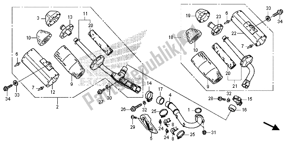 Tutte le parti per il Silenziatore Di Scarico del Honda CRF 250R 2015