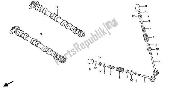 All parts for the Camshaft & Valve of the Honda CBR 600F 1994