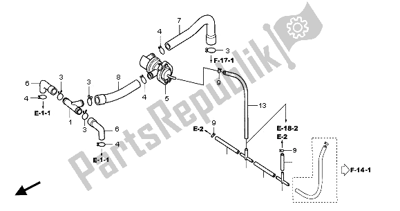 All parts for the Air Injection Control Valve of the Honda CB 600F Hornet 2006