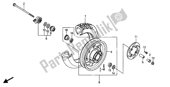 Todas las partes para Rueda Delantera de Honda CN 250 1 1994