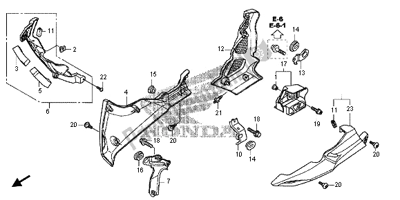 Tutte le parti per il Cappuccio Inferiore del Honda VFR 1200X 2012