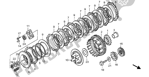 All parts for the Clutch of the Honda NT 700 VA 2007