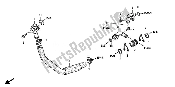 All parts for the Water Pipe of the Honda XL 700V Transalp 2011