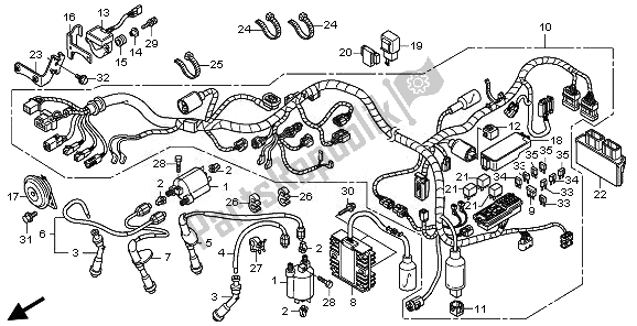 Alle onderdelen voor de Kabelboom van de Honda VT 750C2S 2011