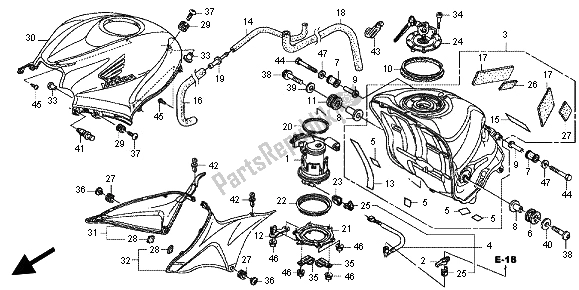 All parts for the Fuel Tank of the Honda CBR 600 RR 2012