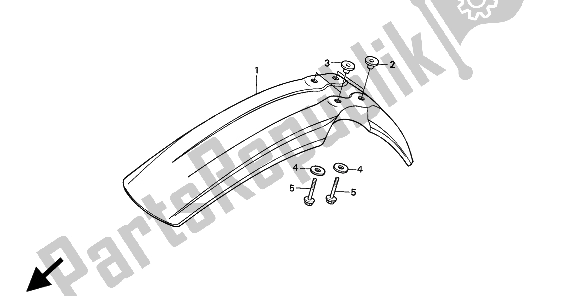 All parts for the Front Fender of the Honda XR 250R 1994