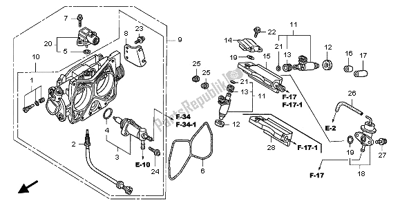 Tutte le parti per il Corpo Farfallato del Honda VTX 1800C 2002