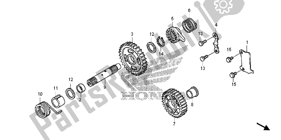 All parts for the Kick Starter Spindle of the Honda CRF 450R 2013