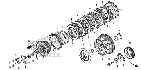 All parts for the Clutch of the Honda NC 700 SA 2013