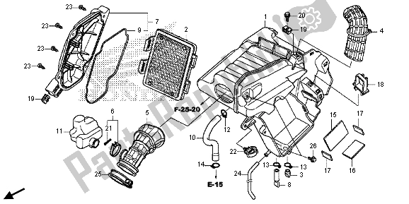 Alle onderdelen voor de Luchtfilter van de Honda CRF 250M 2015