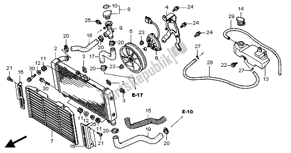Todas las partes para Radiador de Honda CB 900F Hornet 2004