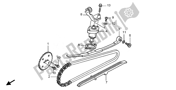 All parts for the Cam Chain & Tensioner of the Honda FES 125A 2011