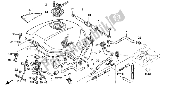 Tutte le parti per il Serbatoio Di Carburante del Honda ST 1300A 2007