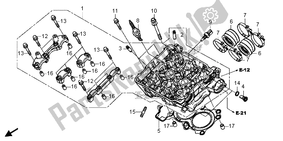 All parts for the Cylinder Head of the Honda CBR 500R 2013