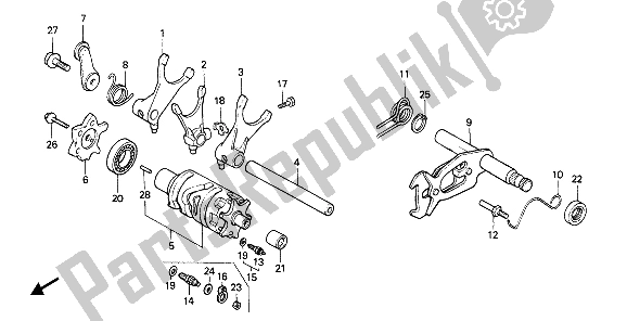 Tutte le parti per il Tamburo Del Cambio del Honda NX 650 1988