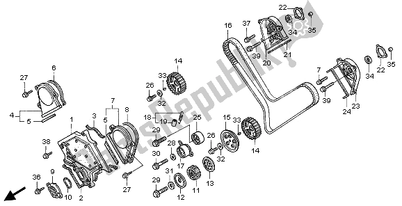 Todas las partes para Cubierta Frontal Y Correa De Distribución de Honda ST 1100A 1997