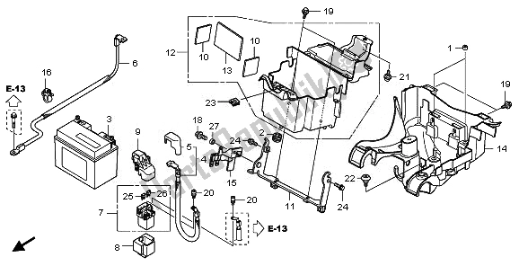 Tutte le parti per il Batteria del Honda VT 750 SA 2010