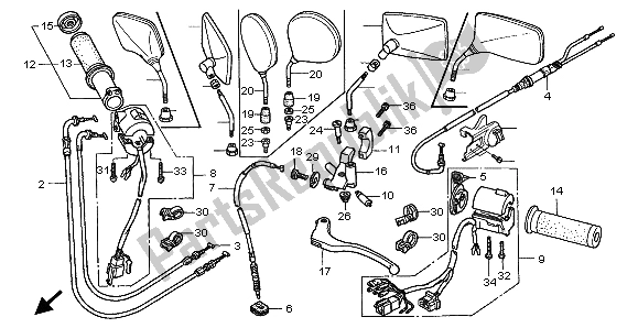 Todas las partes para Interruptor Y Cable de Honda VT 1100C3 1998