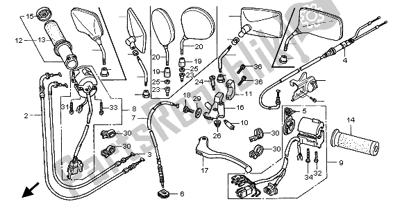 Tutte le parti per il Interruttore E Cavo del Honda VT 1100C3 1998