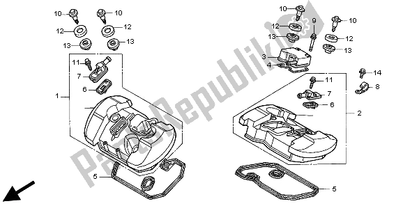 Todas las partes para Cubierta De Tapa De Cilindro de Honda VT 750C2 1997