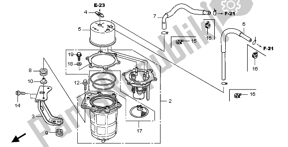 Toutes les pièces pour le Pompe à Essence du Honda TRX 680 FA Fourtrax Rincon 2009