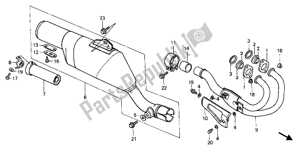 Tutte le parti per il Silenziatore Di Scarico del Honda XR 600R 1987