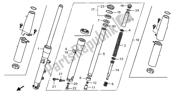 Tutte le parti per il Forcella Anteriore del Honda VT 750C2 2008