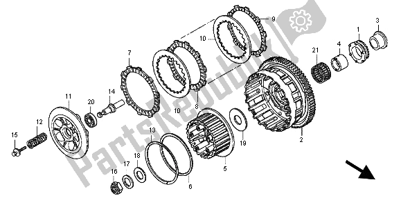 All parts for the Clutch of the Honda CBR 600 FA 2012