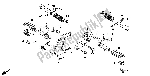 All parts for the Step of the Honda VT 750S 2011